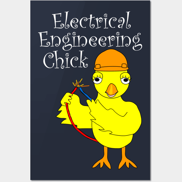 Electrical Engineering Chick White Text Wall Art by Barthol Graphics